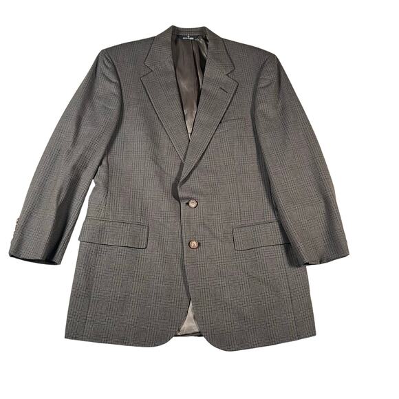 Vintage Chaps Ralph Lauren Mens Sports Coat 44R Tattersall Virgin Wool Academia - Picture 2 of 11